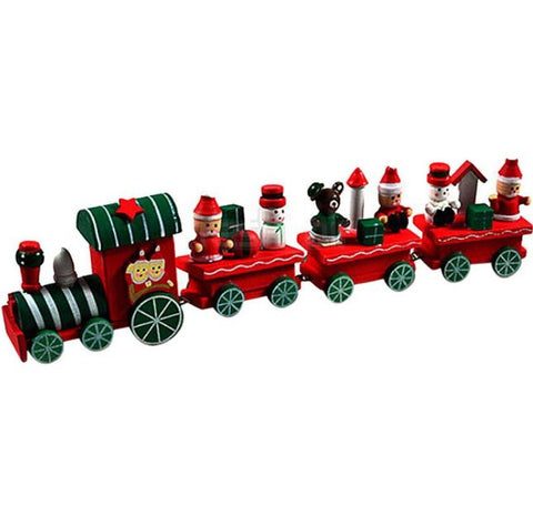 Wood Christmas Train Ornament Decoration