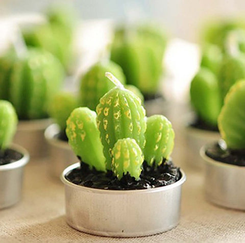 Artificial Cactus Plants Candle Decoration